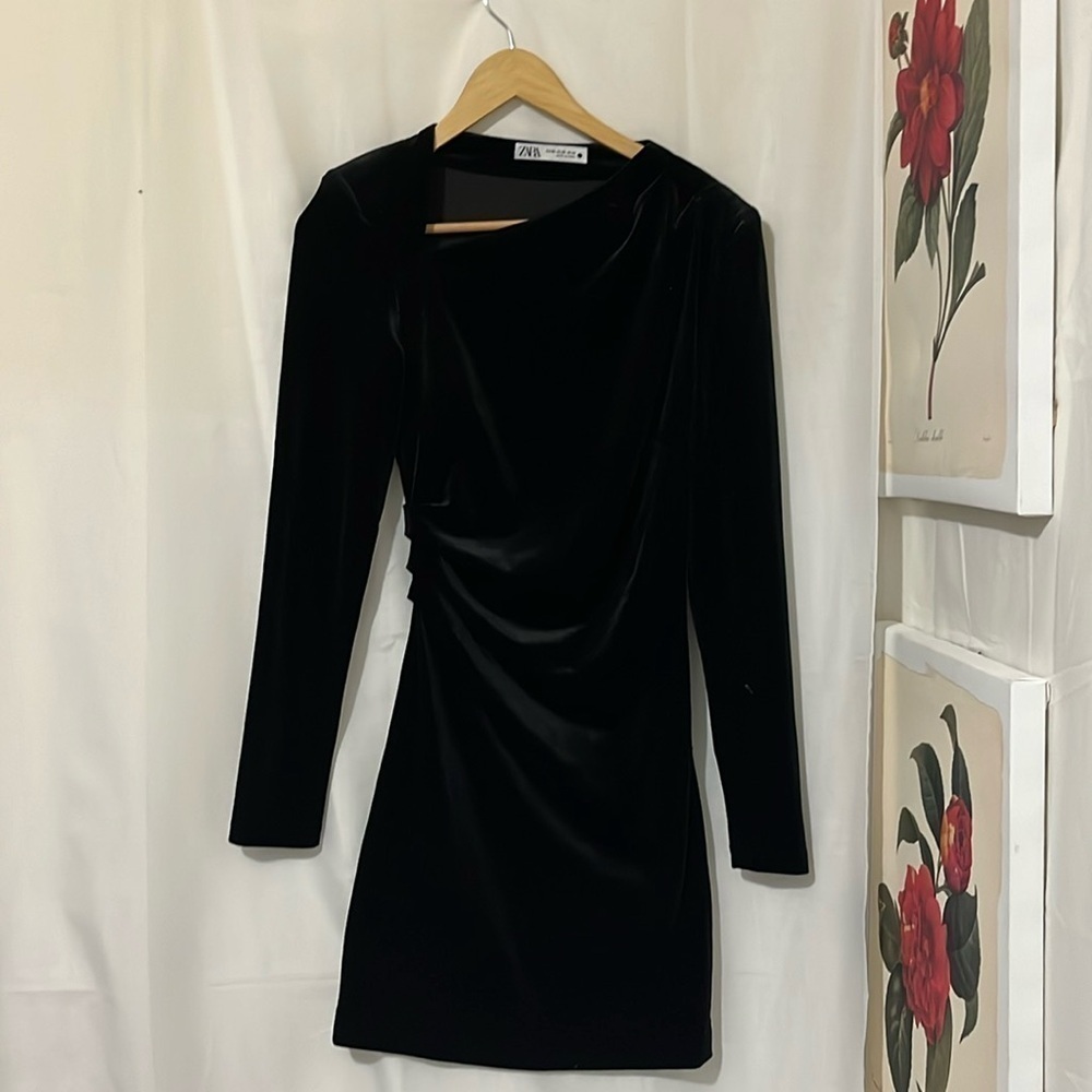 Zara Valour Faux Wrap Black Dress a150